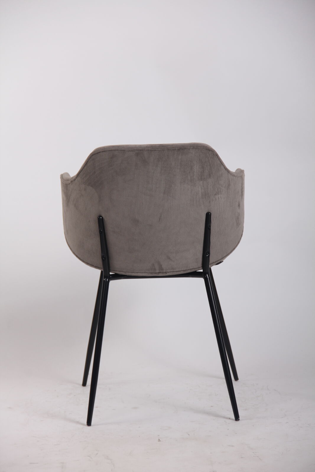 Set of 2 Corduroy Dining Chairs - Grey