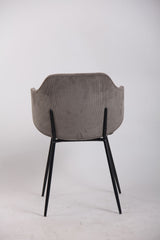 Set of 2 Corduroy Dining Chairs - Grey