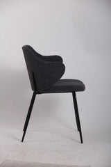 Set of 2 Corduroy Dining Chairs - Graphite