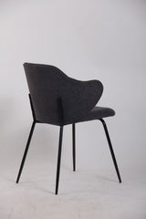 Set of 2 Corduroy Dining Chairs - Graphite