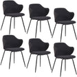 Set of 6 Corduroy Dining Chairs - Graphite