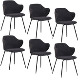 Set of 6 Corduroy Dining Chairs - Graphite