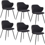 Set of 6 Corduroy Dining Chairs - Graphite