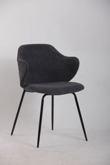 Set of 2 Corduroy Dining Chairs - Graphite