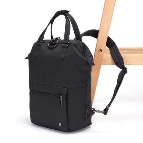 Pacsafe Citysafe CX Econyl Anti-Theft Mini Bag Backpack in Black