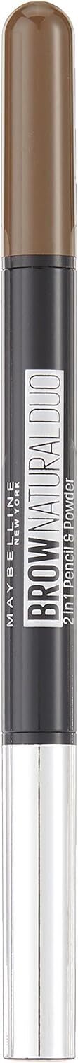 3x Maybelline New York Natural Eye Brow Duo 2 in 1 Pencil & Powder - Deep Brown