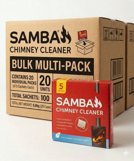 SAMBA Chimney Cleaner Sachets Bulk - 20 Packs of 5 Powder Sachets (100 Sachets Total)