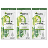 3x Garnier 15g Skin Active Ampoule Sheet Mask Pack - Kale & Niacinamide