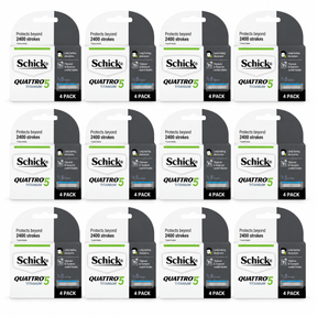 12x Schick 4pk Quattro 5 Titanium Refill Razor Blades