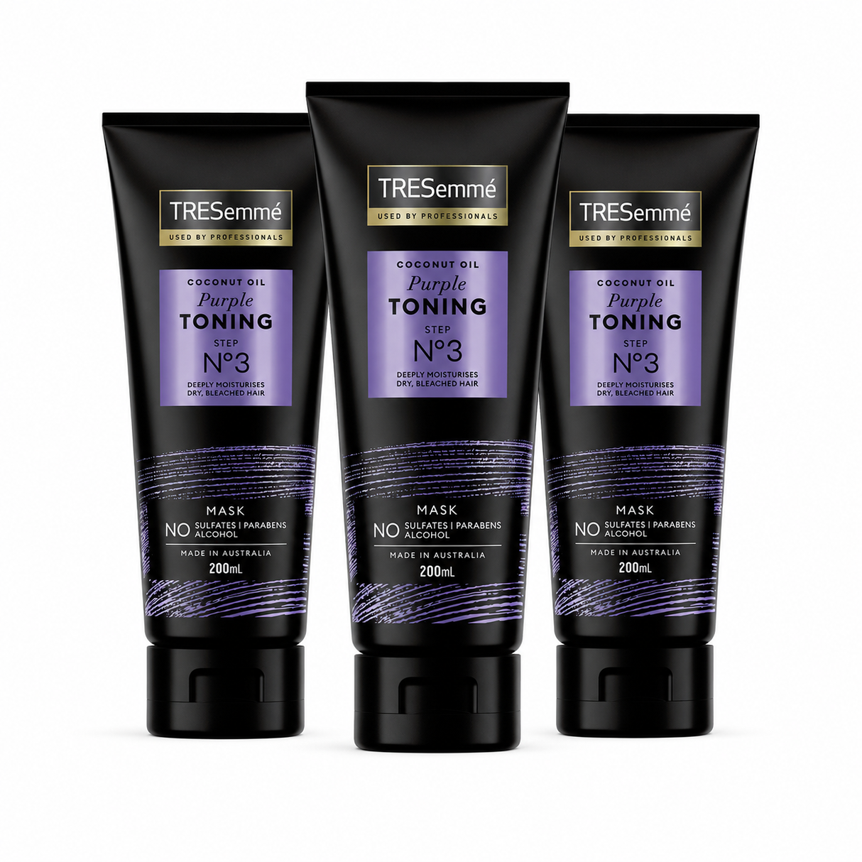 3x Tresemme 200ml Hair Mask Coconut Oil Purple Toning Step No3