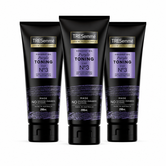 3x Tresemme 200ml Hair Mask Coconut Oil Purple Toning Step No3