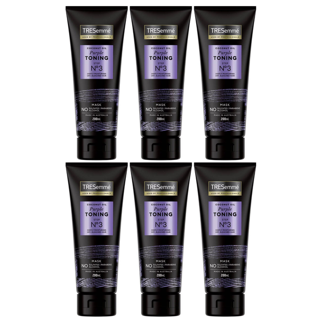 6x TRESemmé 200ml Coconut Oil Purple Toning Hair Mask Bulk Pack - Step 3