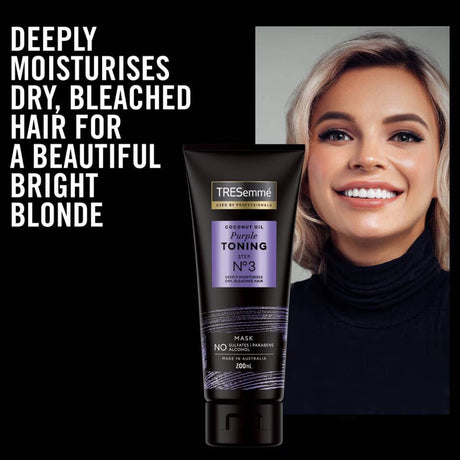 6x TRESemmé 200ml Coconut Oil Purple Toning Hair Mask Bulk Pack - Step 3