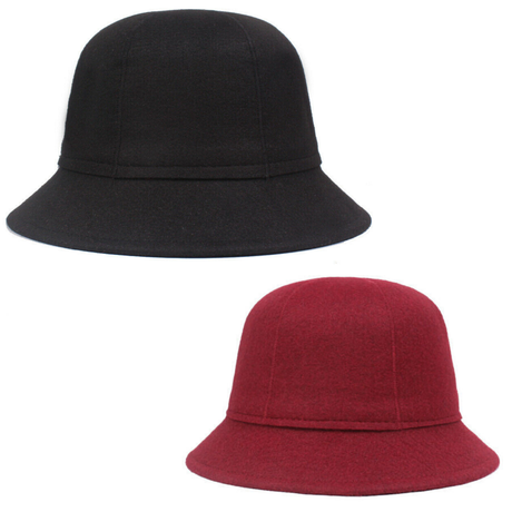 Maddison Avenue Womens Adjustable Wool Vintage Bowler Hat One Size - Red