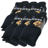 6 Pairs MERINO WOOL SOCKS Mens Heavy Duty Premium Thick Work Socks Cushion in Black