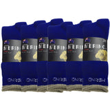 6 Pairs MERINO WOOL SOCKS Mens Heavy Duty Premium Thick Work Socks Cushion in Blue - 11-14