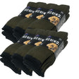 6 Pairs MERINO WOOL SOCKS Mens Heavy Duty Premium Thick Work Socks Cushion in Brown - 11-14