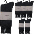 6 Pairs Premium Bamboo Thick Socks Pack - Charcoal Grey (Mens Heavy Duty Work Socks w/ Cushion)