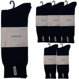 6 Pairs Premium Bamboo Thick Socks Pack - Navy Blue (Mens Heavy Duty Work Socks w/ Cushion)