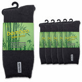 6 Pairs Premium Bamboo Works Socks - Charcoal Grey (Mens Heavy Duty Thick Socks w/ Cushion & Anti-Odour)