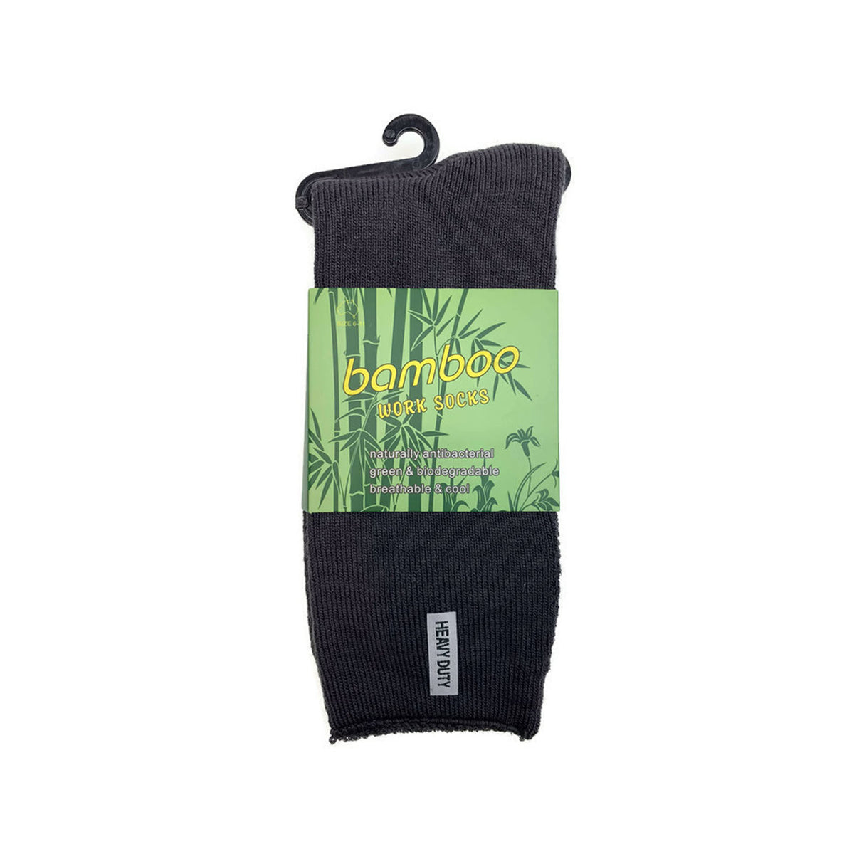 6 Pairs PREMIUM BAMBOO SOCKS Mens Heavy Duty Thick Work Socks Cushion BULK - Black