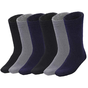6 Pairs BAMBOO SOCKS Mens Heavy Duty Premium Thick Work Socks Cushion BULK - Navy Blue