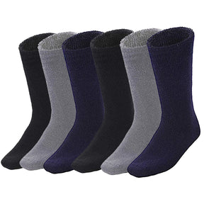 6 Pairs Bamboo Work Socks Bulk Pack - Assorted Colours (Mens Heavy Duty Thick Socks w/ Cushion)