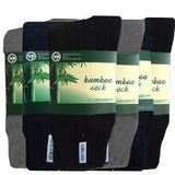 6 Pairs Bamboo Work Socks Bulk Pack - Assorted Colours (Mens Heavy Duty Thick Socks w/ Cushion)