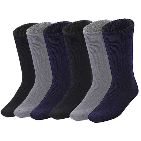 6 Pairs Bamboo Work Socks Bulk Pack - Assorted Colours (Mens Heavy Duty Thick Socks w/ Cushion)
