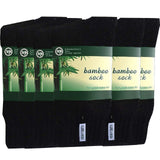 6 Pairs Bamboo Work Socks Bulk Pack - Black (Mens Heavy Duty Thick Socks w/ Cushion)