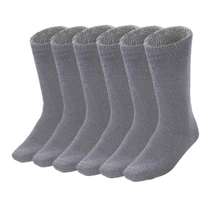 6 Pairs Bamboo Work Socks Bulk Pack - Charcoal Grey (Mens Heavy Duty Thick Socks w/ Cushion)