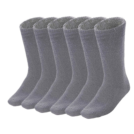 6 Pairs Bamboo Work Socks Bulk Pack - Charcoal Grey (Mens Heavy Duty Thick Socks w/ Cushion)