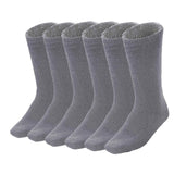 6 Pairs Bamboo Work Socks Bulk Pack - Charcoal Grey (Mens Heavy Duty Thick Socks w/ Cushion)