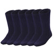 6 Pairs Bamboo Work Socks Bulk Pack - Navy Blue (Mens Heavy Duty Thick Socks w/ Cushion)
