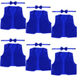 6x Adult Unisex SEQUIN BOW TIE & VEST Dance Costume Party Sparkle Set in Blue