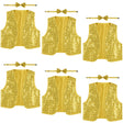 6x Kids Sequin Vest Bow Tie Set Costume 80s Party Dress Up Waistcoat - Gold/Yellow