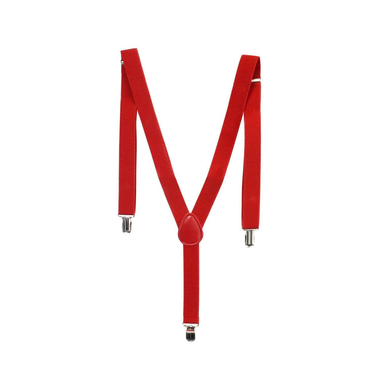 6x Mens Suspenders Braces Adjustable Strong Clip On Elastic Formal Wedding BULK - Red