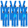 6x Mens Suspenders Braces Adjustable Strong Clip On Elastic Formal Wedding BULK - Sky Blue