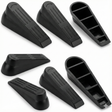 6pcs Door Stopper Set - Black Wedge Doorstop (Safety Guard)
