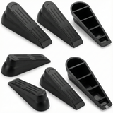 6pcs DOOR STOPPER Set Kit Safety Guard Holder Doorstop Wedge Jammer Home - Black