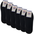 6 Pairs No Show Cotton Socks Pack - Black (Non Slip Low Cut Invisible Footlet Socks)