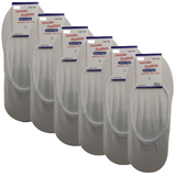 6 Pairs No Show Cotton Socks Pack - White (Non Slip Low Cut Invisible Footlet Socks)