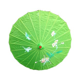 6x Light Green Parasol Umbrellas Bulk Pack - Asian Bamboo Flower Pattern (80cm)