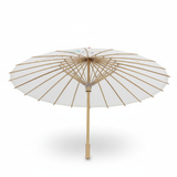 6x PARASOL UMBRELLA Chinese Japanese Bamboo Flower Pattern 80cm Large BULK - White