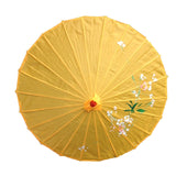 6x PARASOL UMBRELLA Chinese Japanese Bamboo Flower Pattern 80cm Large BULK - Yellow