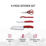 Victorinox Swiss Classic 4 Piece Kitchen Knife Set Knives in Red
