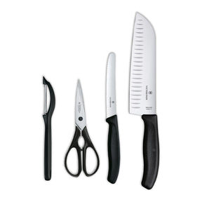 Victorinox Swiss Classic Kitchen Set 4 Piece Knife Knives Set in Black