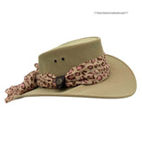 Jacaru 1103 Alice Womens Vegan Leather Hat with Scarf - Water Repellent & UPF 50+ (Made in Australia)