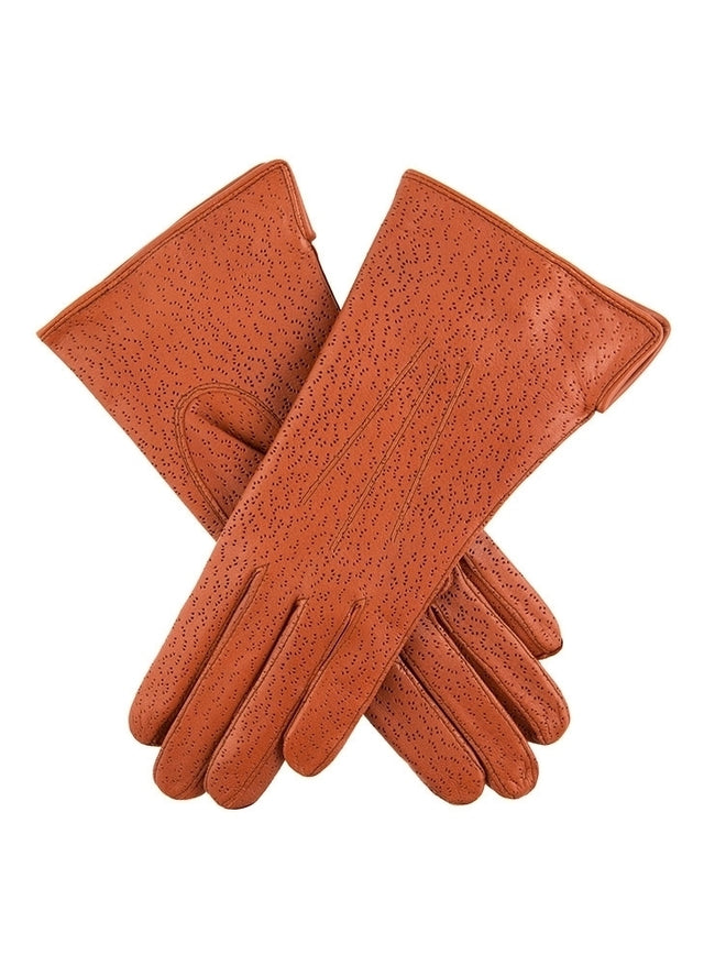Dents Womens Imipec Leather Gloves - Cognac (Warm Winter Elegant)