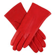 Dents Womens Emma Three-Point Leather Gloves - Berry Red